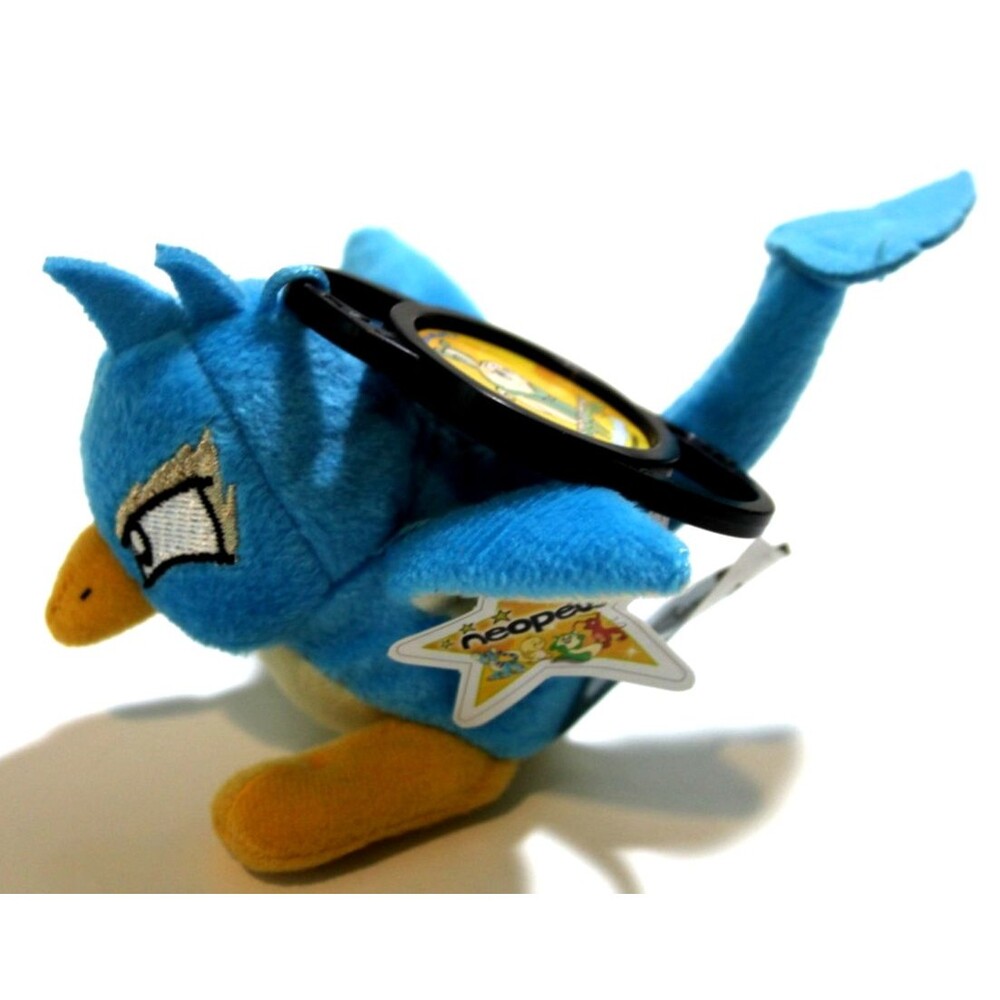 McDonalds Neopets Star Blue Pteri Bird Plush 2005 Miamouse Clip 4" Mini Figure